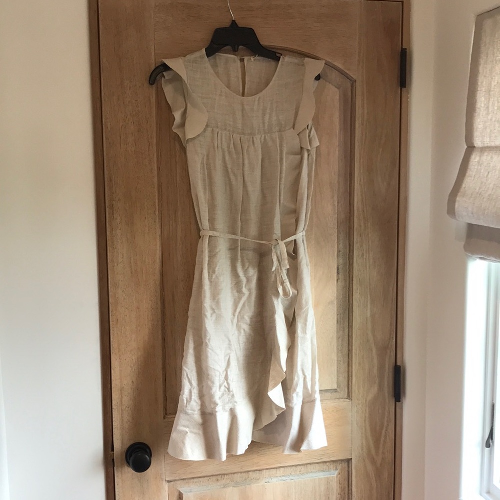 Adorable ecru linen Isabel Marant wrap dress